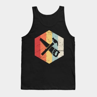 Retro Vintage Saw And Hammer | Carpenter Icon Tank Top